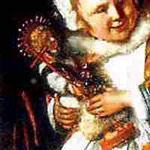 Heilige Lucia met rode martelaarskruisje (Jan Steen)